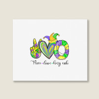 Peace Love King Cake Mardi Gras Men Women Kids Landscape Canvas Print | Artistshot