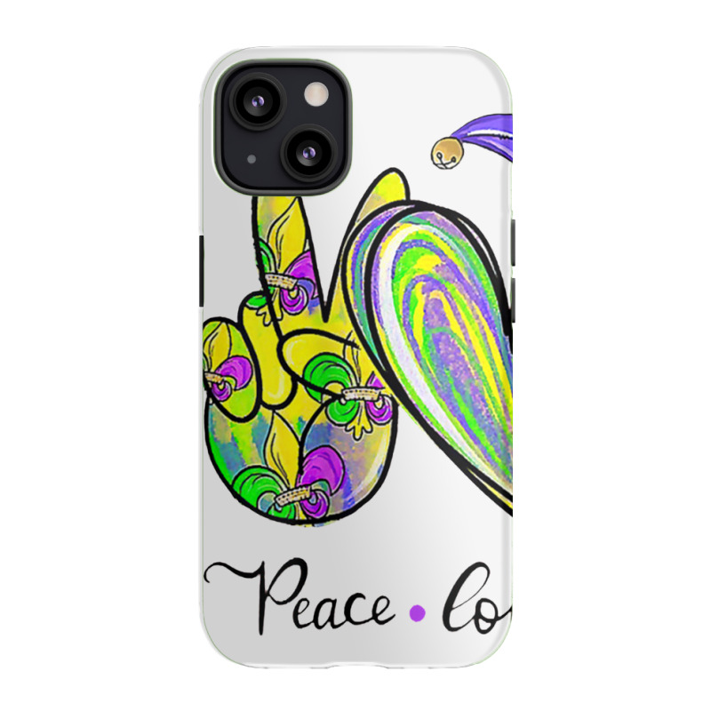 Peace Love King Cake Mardi Gras Men Women Kids Iphone 13 Case | Artistshot