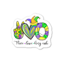 Peace Love King Cake Mardi Gras Men Women Kids Sticker | Artistshot