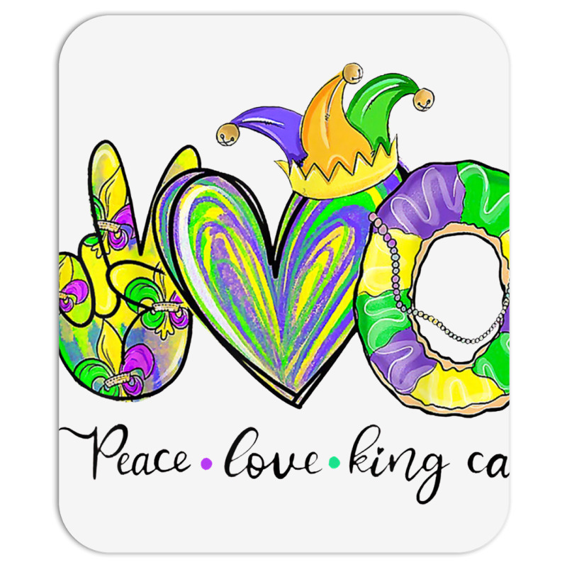 Peace Love King Cake Mardi Gras Men Women Kids Mousepad | Artistshot