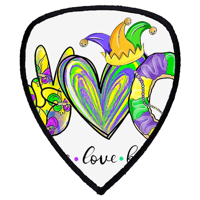 Peace Love King Cake Mardi Gras Men Women Kids Shield S Patch | Artistshot