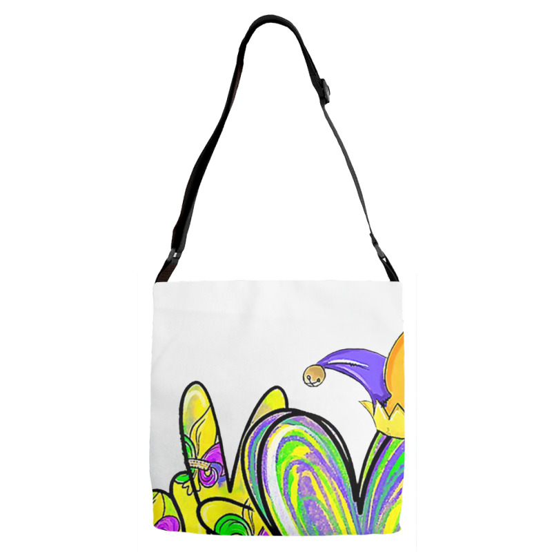 Peace Love King Cake Mardi Gras Men Women Kids Adjustable Strap Totes | Artistshot