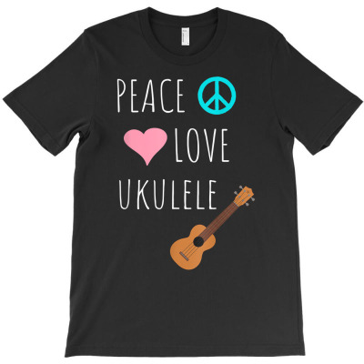 Peace Love Ukulele Music Hawaiian Musician Gift T Shirt T-shirt Designed By Crichto