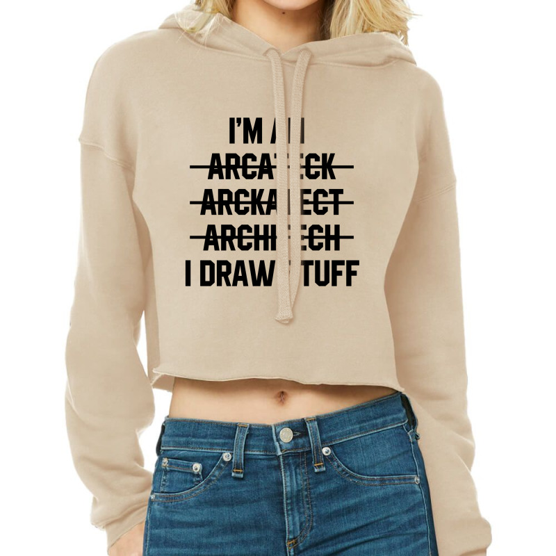 Funny Architect  - Jobs Gift Occupation Cropped Hoodie by Diogo Calheiros | Artistshot