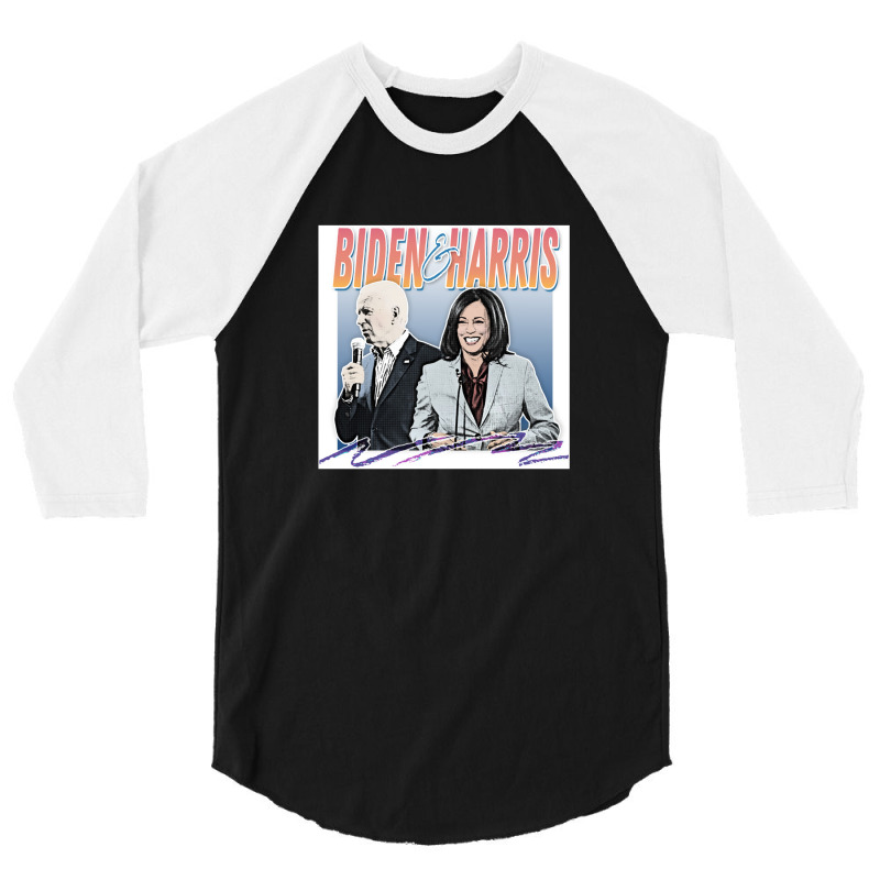 Joe Biden And Kamala Retro Style Fan Design 3/4 Sleeve Shirt | Artistshot