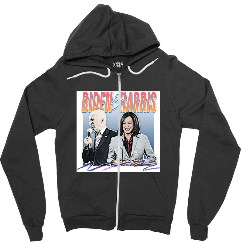 Joe Biden And Kamala Retro Style Fan Design Zipper Hoodie | Artistshot