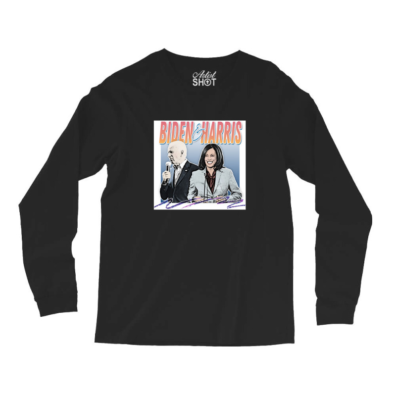 Joe Biden And Kamala Retro Style Fan Design Long Sleeve Shirts | Artistshot