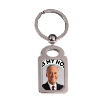 Joe Biden And Kamala Retro Style Fan Design Silver Rectangle Keychain | Artistshot