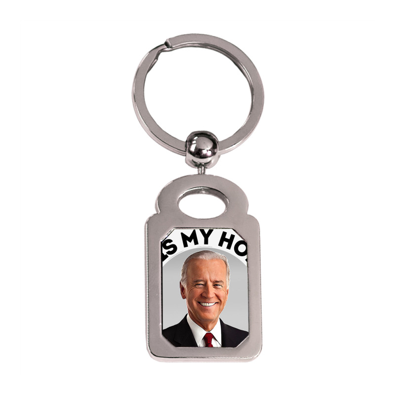 Joe Biden And Kamala Retro Style Fan Design Silver Rectangle Keychain | Artistshot