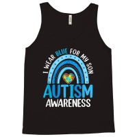 Rainbow I Wear Blue For My Son Autism Awareness Tank Top | Artistshot