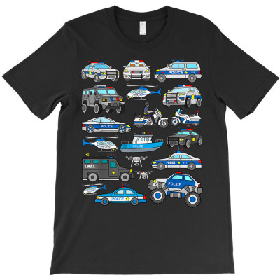 Police Car Shirt For Boys Cop Vehicles Toddler Swat Truck T Shirt T-shirt Designed By Crichto