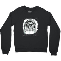 Rare Disease Awareness Bleached Rainbow Zebra Ribbon Men Crewneck Sweatshirt | Artistshot