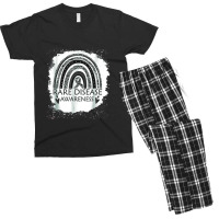 Rare Disease Awareness Bleached Rainbow Zebra Ribbon Men Men's T-shirt Pajama Set | Artistshot