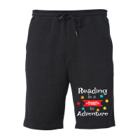 Reading Is A Ticket To Adventure Fun Book School Fleece Short | Artistshot