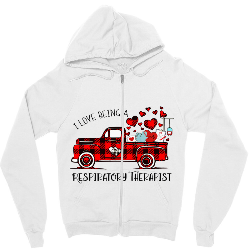 Respiratory Therapist Rt Valentines Buffalo Plaid Truck Zipper Hoodie | Artistshot