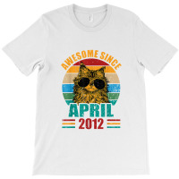 Retro Awesome Since April 2012 10th Birthday 10 Years Old T-shirt | Artistshot