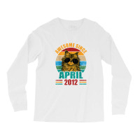 Retro Awesome Since April 2012 10th Birthday 10 Years Old Long Sleeve Shirts | Artistshot