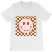 Retro Happy Face Smiley Face Checkered Pattern Trendy T-shirt | Artistshot