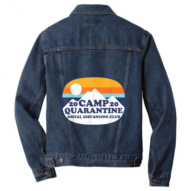 Retro Vintage Camp Quarantine Funny Social Distancing Gift Men Denim Jacket | Artistshot