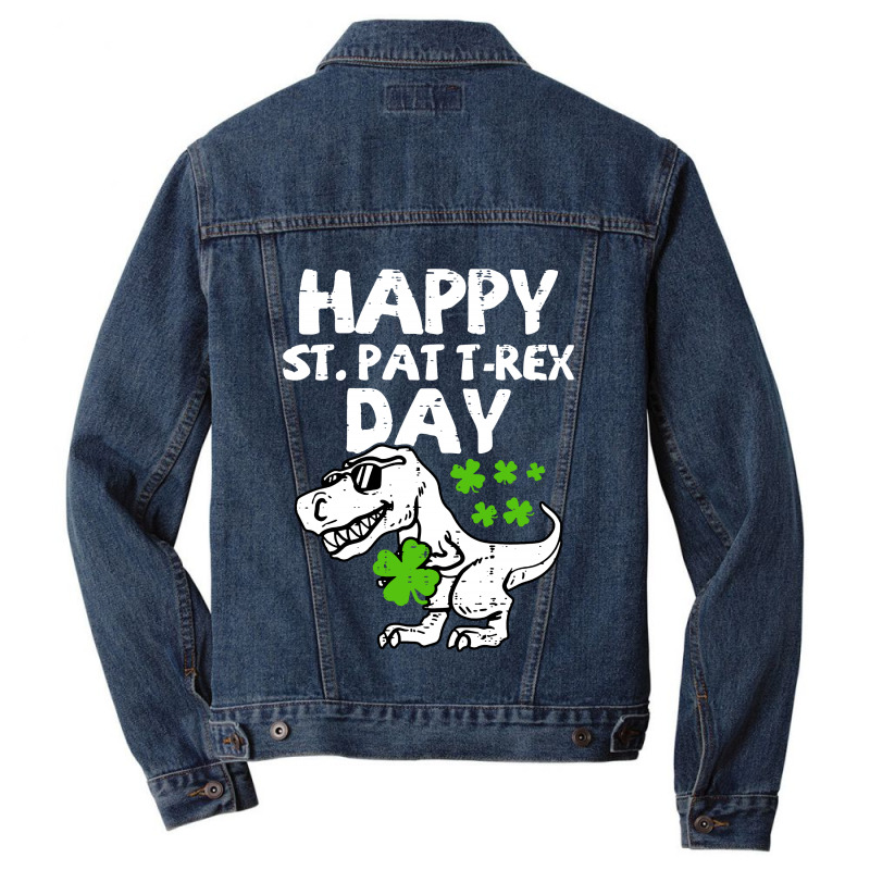 Kids Happy St Pat Trex Day Dino St Patricks Day Men Denim Jacket | Artistshot