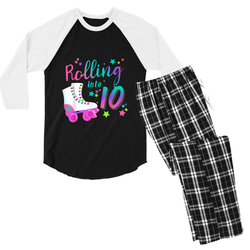 Roller Skate Birthday 5th 80's Outfit Decades Party Men's 3/4 Sleeve Pajama Set | Artistshot