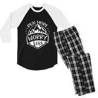 Run More Worry Less Camp And Travel Gift Men's 3/4 Sleeve Pajama Set | Artistshot