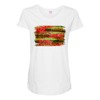 Watermelon Leopard Brushstroke Maternity Scoop Neck T-shirt | Artistshot