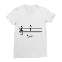 Funny Music Notes Shirt Shh Quarter Fermata Teacher Gift T Shirt Ladies Fitted T-shirt | Artistshot