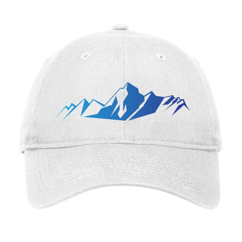 Blue Gradient Everest Mountain Illustration Adjustable Cap by s4rt4 | Artistshot