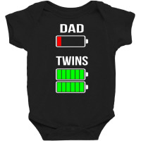 Mens Tired Dad Low Battery Twins Full Charge Funny Gift T Shirt Baby Bodysuit | Artistshot