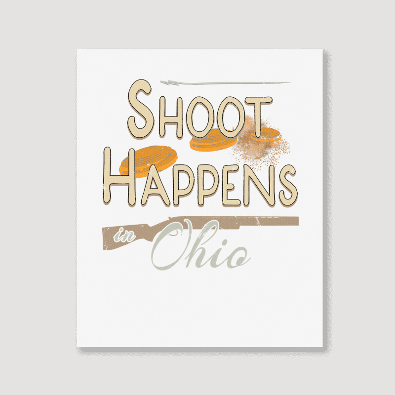 Clay Target Shooting Ohio Shirt Long Sleeve Skeet Trap Portrait Canvas Print | Artistshot