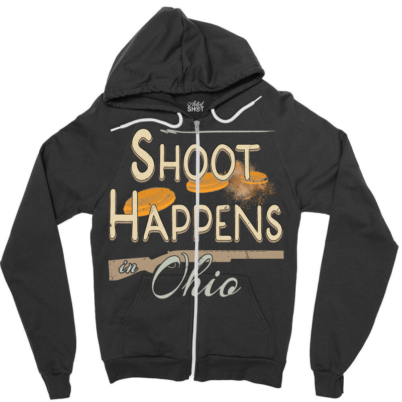 Clay Target Shooting Ohio Shirt Long Sleeve Skeet Trap Zipper Hoodie | Artistshot