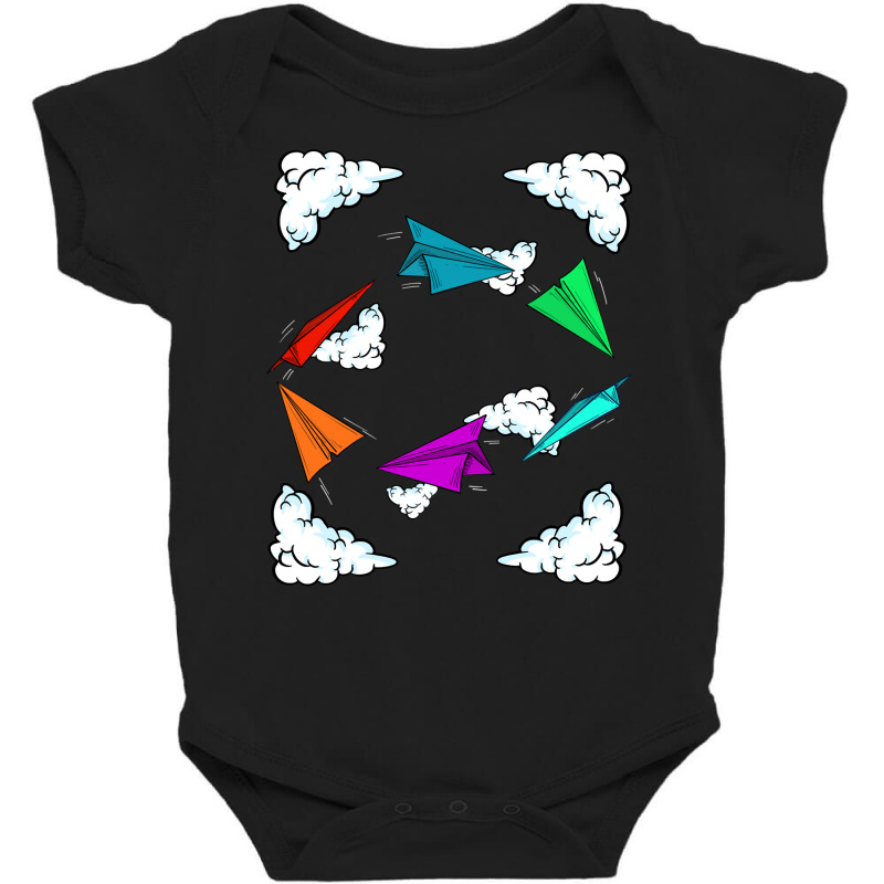 Cool Kids Colorful Paper Plane  Funny Origami Airplane Gift Long Sleev Baby Bodysuit | Artistshot