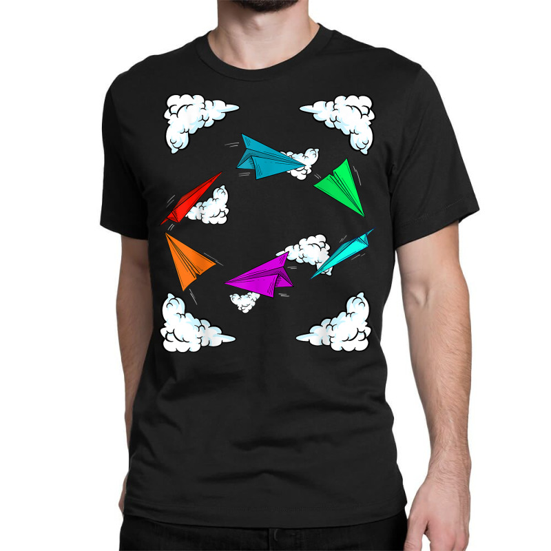 Cool Kids Colorful Paper Plane  Funny Origami Airplane Gift T Shirt Classic T-shirt | Artistshot