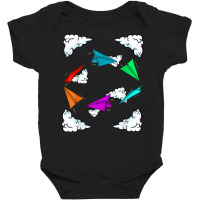 Cool Kids Colorful Paper Plane  Funny Origami Airplane Gift T Shirt Baby Bodysuit | Artistshot