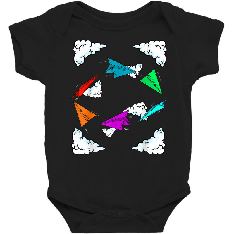 Cool Kids Colorful Paper Plane  Funny Origami Airplane Gift T Shirt Baby Bodysuit | Artistshot