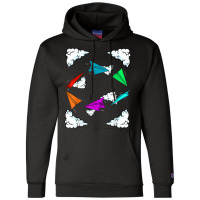 Cool Kids Colorful Paper Plane  Funny Origami Airplane Gift T Shirt Champion Hoodie | Artistshot