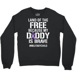 military child month purple up free brave dad pride t shirt Crewneck Sweatshirt | Artistshot