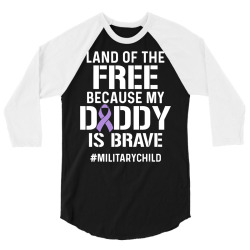 military child month purple up free brave dad pride t shirt 3/4 Sleeve Shirt | Artistshot