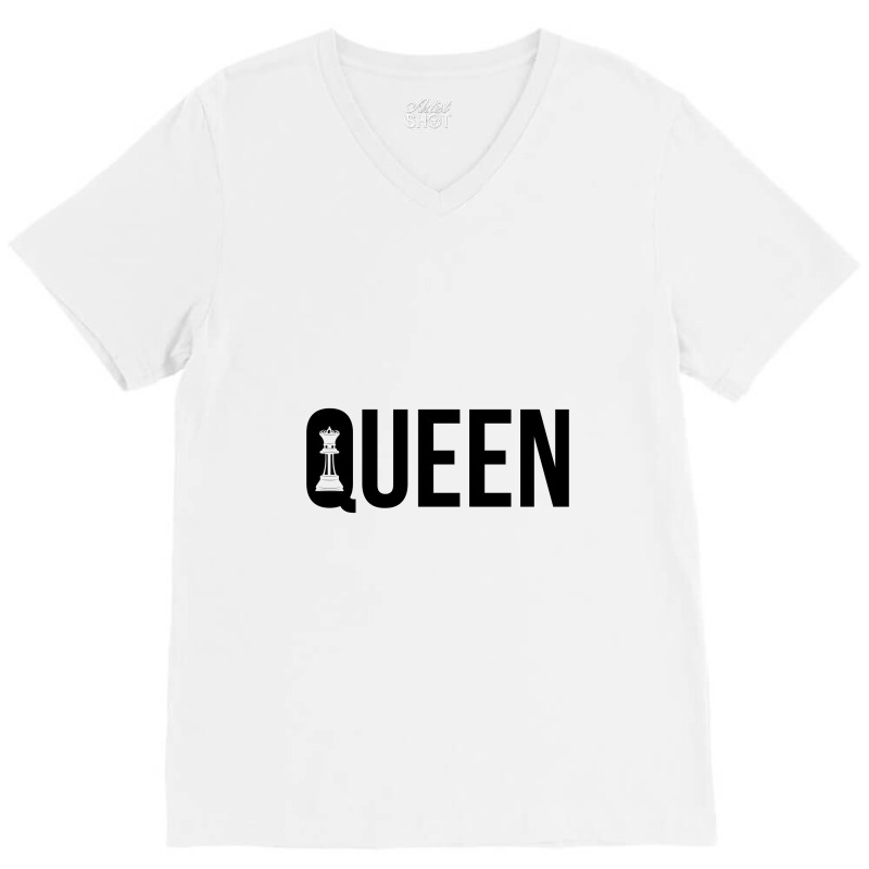 Queen Chess V-Neck Tee by s4rt4 | Artistshot