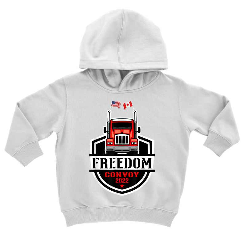 Canadian American Trucker Canada Flag Freedom Convoy 2022 T Shirt Toddler Hoodie by lorebrend | Artistshot