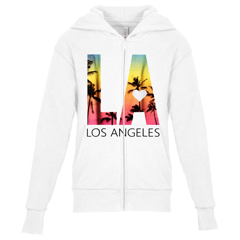 Los Angeles T Shirt Sunset La Youth Zipper Hoodie by mirazjason | Artistshot