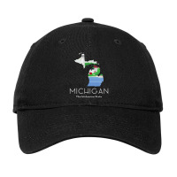 Michigan Proud State Motto The Wolverine State T Shirt Adjustable Cap | Artistshot