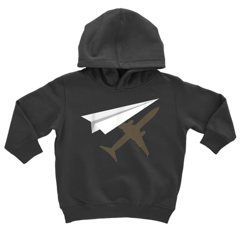 Flying Paper Airplane Silhouette  Cool Paper Plane Pilot T Shirt Toddler Hoodie | Artistshot