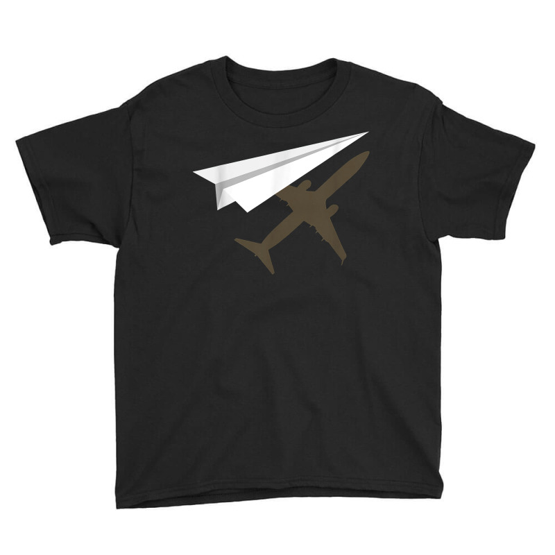 Flying Paper Airplane Silhouette  Cool Paper Plane Pilot T Shirt Youth Tee | Artistshot