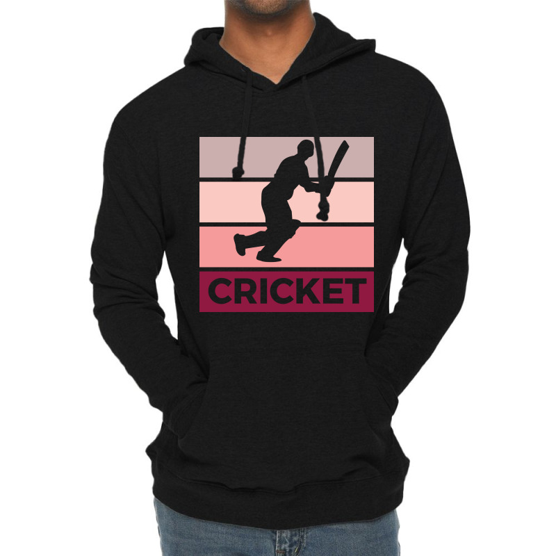 Cricket Silhouette Sport Activity Vector Graphic Lightweight Hoodie | Artistshot