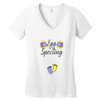 Somebunny Is Eggspecting Bunny Ears Easter Pregnancy Reveal Women's V-neck T-shirt | Artistshot