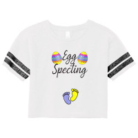 Somebunny Is Eggspecting Bunny Ears Easter Pregnancy Reveal Scorecard Crop Tee | Artistshot