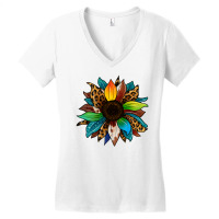 Cowhide Sunflower Women's V-neck T-shirt | Artistshot