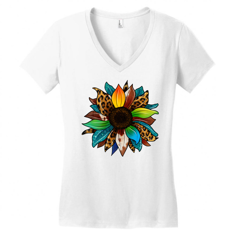 Cowhide Sunflower Women's V-neck T-shirt | Artistshot